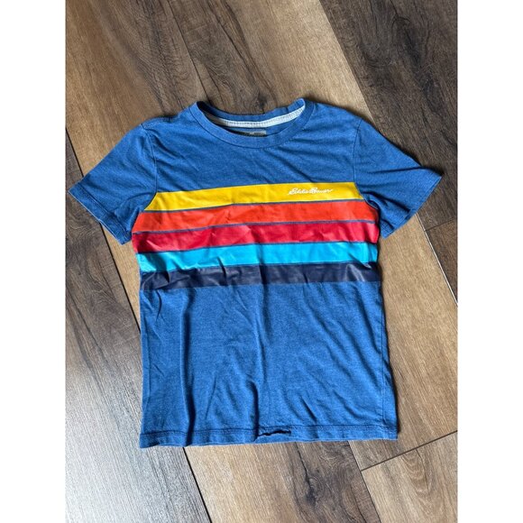 $3 WHEN BUNDLED Eddie Bauer Kids Size Small T-Shirt Multicolor Stripes - Picture 1 of 4